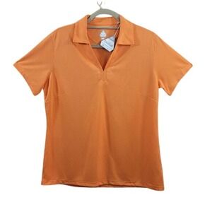Bolle Tech Orange Short Sleeve Polo Shirt Woman Large Quick Dry Athletic Top